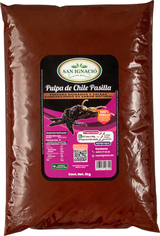 Pulpa de Chile Pasilla 3 kilos